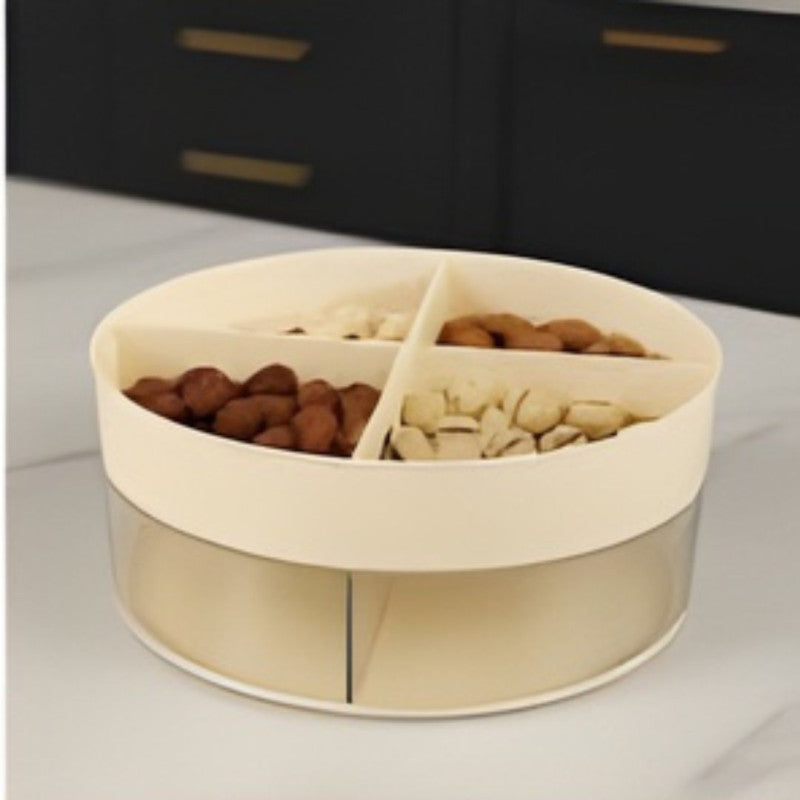 Luxury 4 Grid Dry Fruit & Snack Storage Jar with Crystal Lid