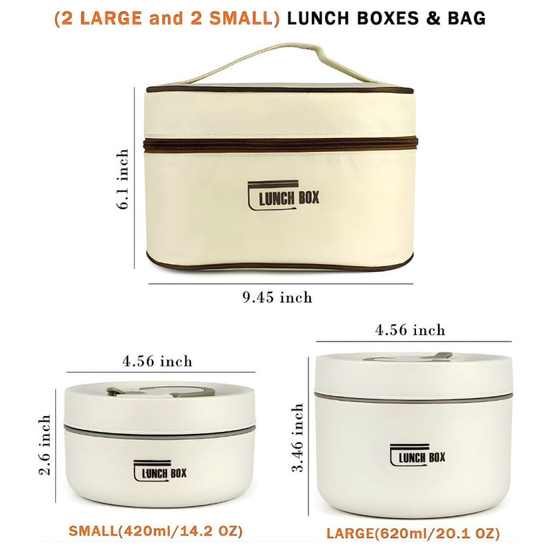 4pcs Bento Boxes Insulated Stainless Steel – Microwave Safe