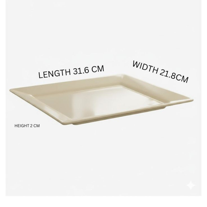Melamine Cream Platter Medium One Piece for Serving