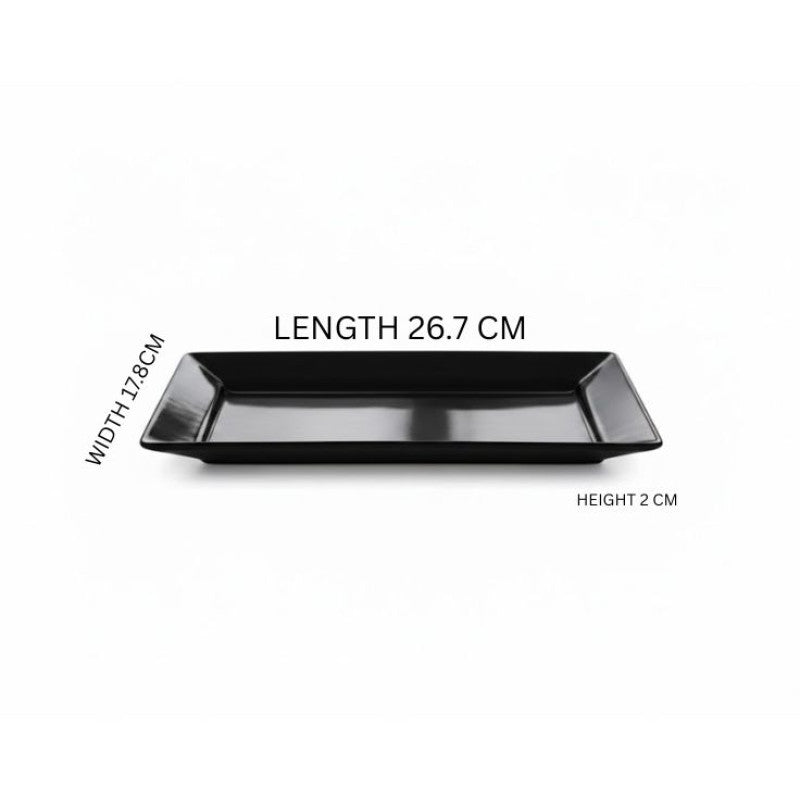 Melamine BLACK Platter Medium One Piece for Serving