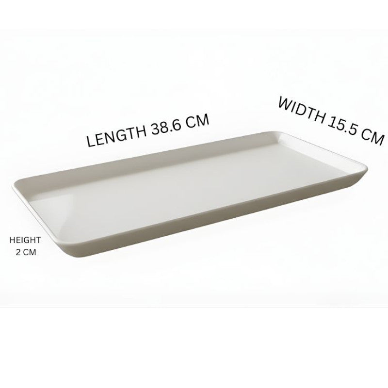 Melamine Big White Rectangular Tray for Serving Food
