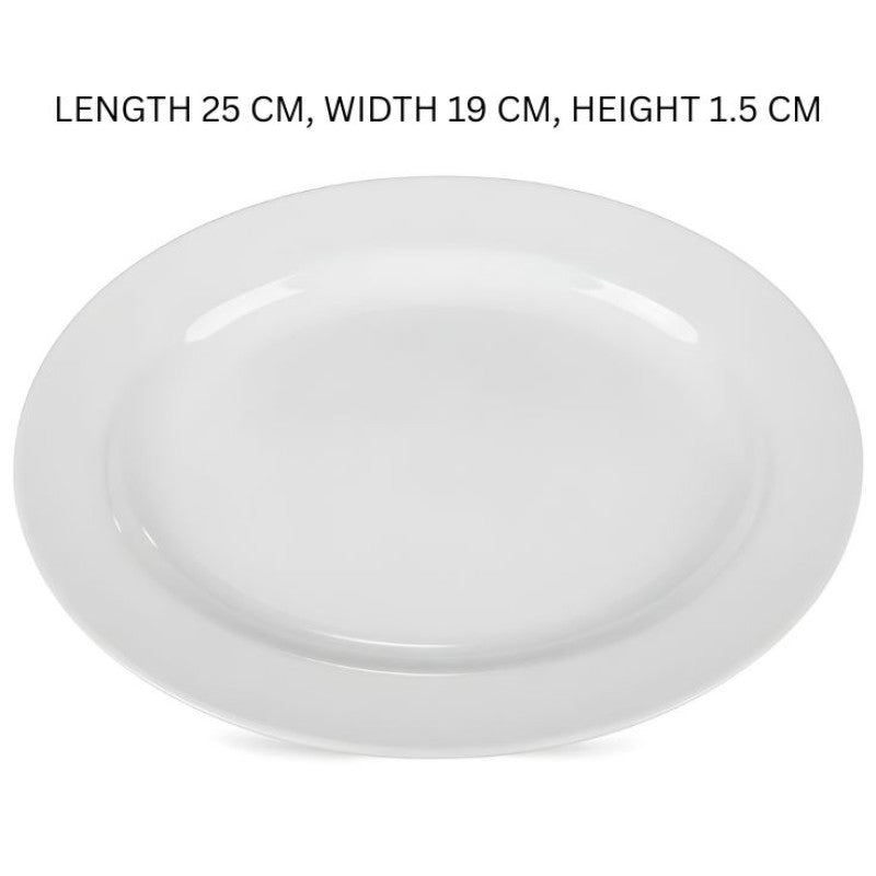 Melamine 10 Inch Small White Oval Dish One Piece for Serving Food