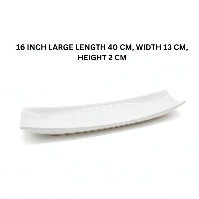 Melamine Large White Serving Plate