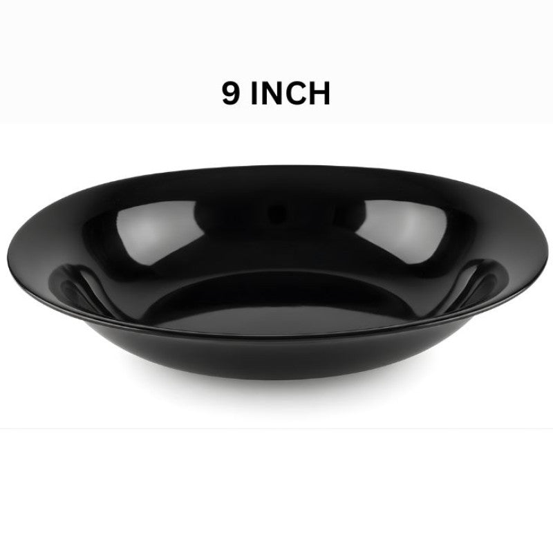 Melamine 9 Inch Black Serving Soup Plate
