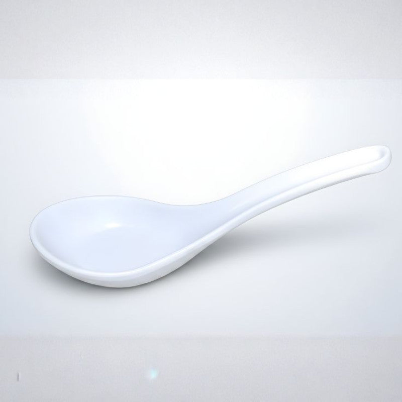 Melamine White Serving Soup Spoon