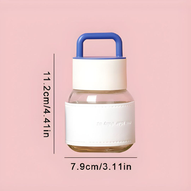 Borosilicate Glass Water Bottle Silicone Sleeve & Handle Lid