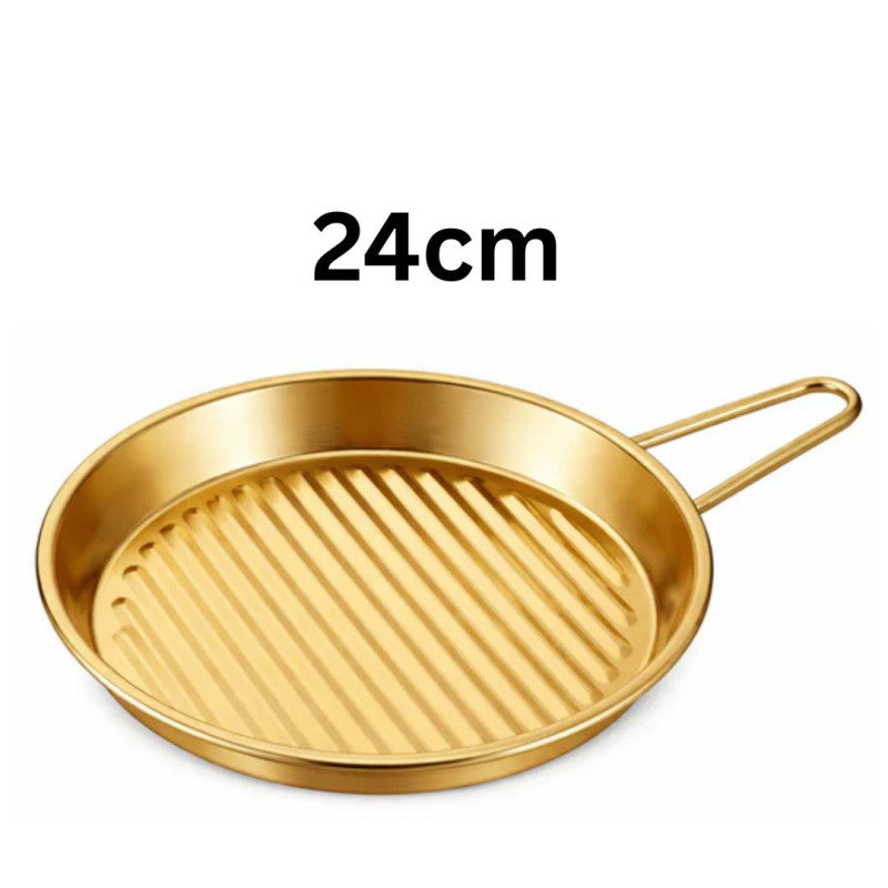 Stainless Steel Golden Serving Plate Luxury Serving Tray