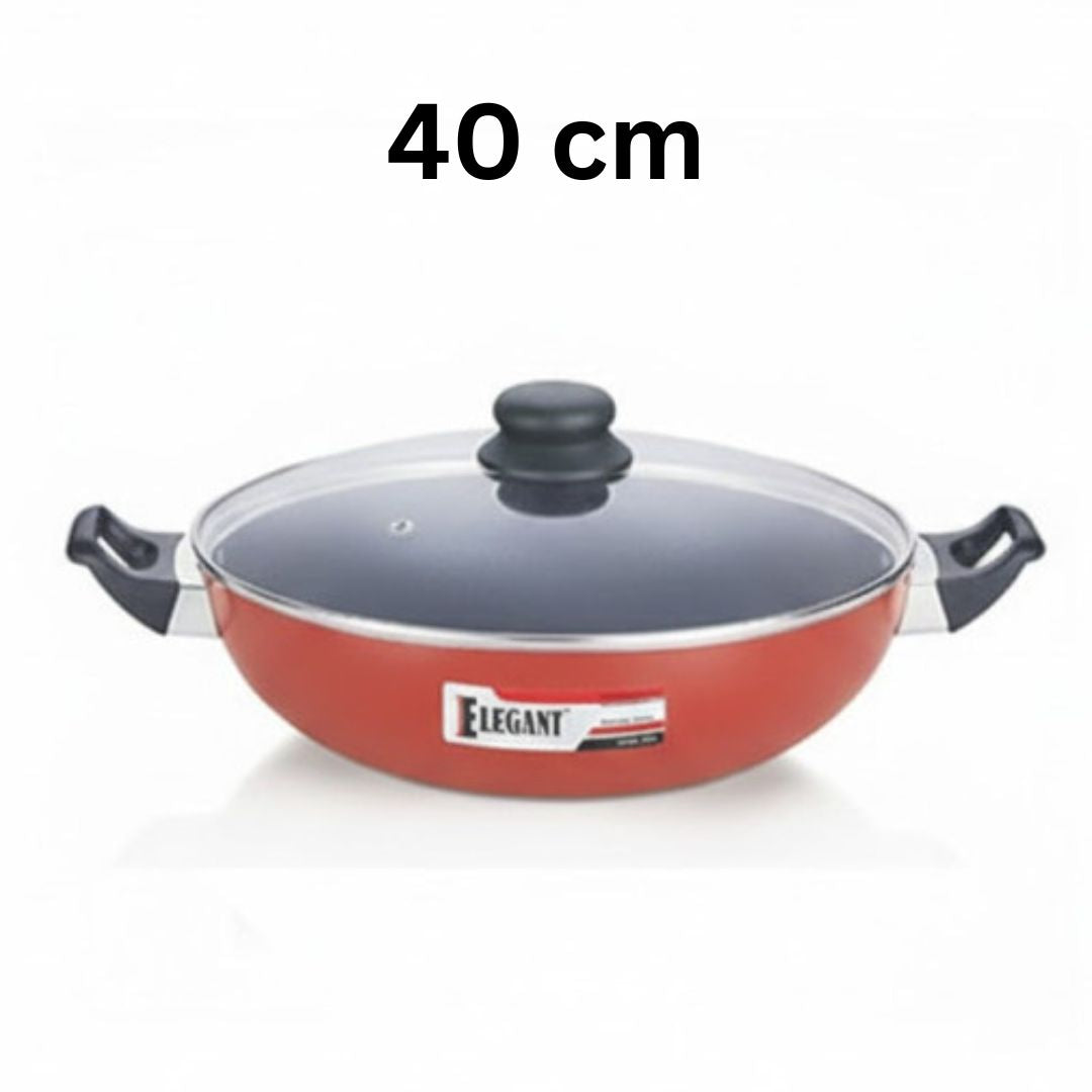 Elegant Prima Wok/Karahi with Glass Lid