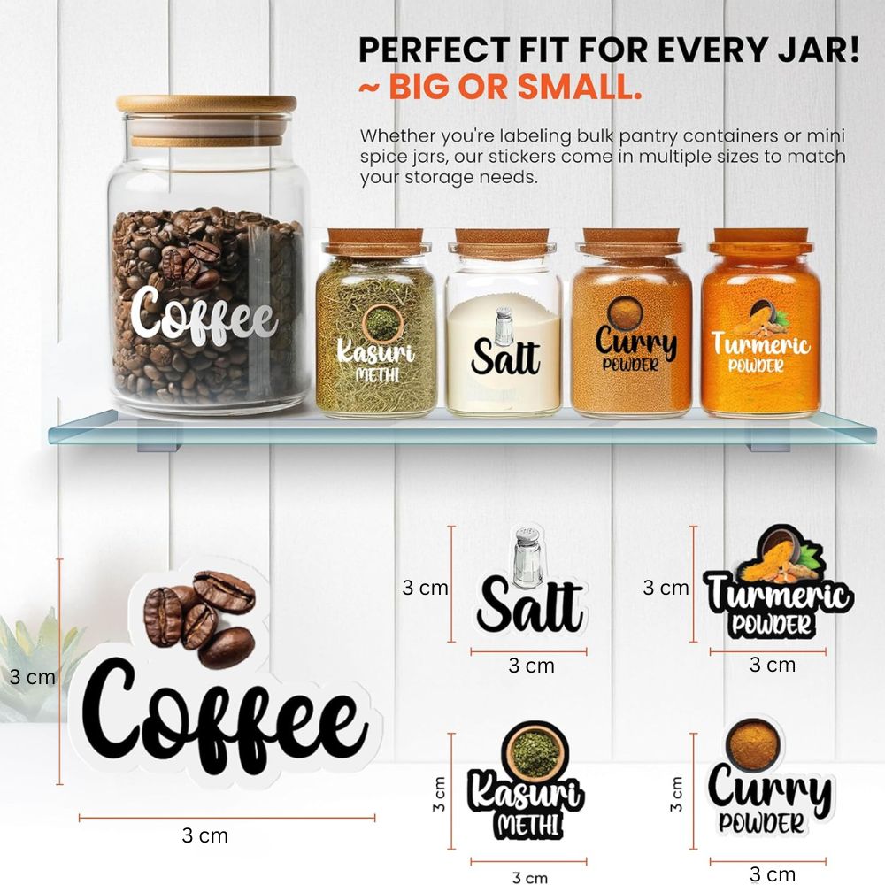Waterproof Food Storage Labels For Kitchen Jars- 40 Label