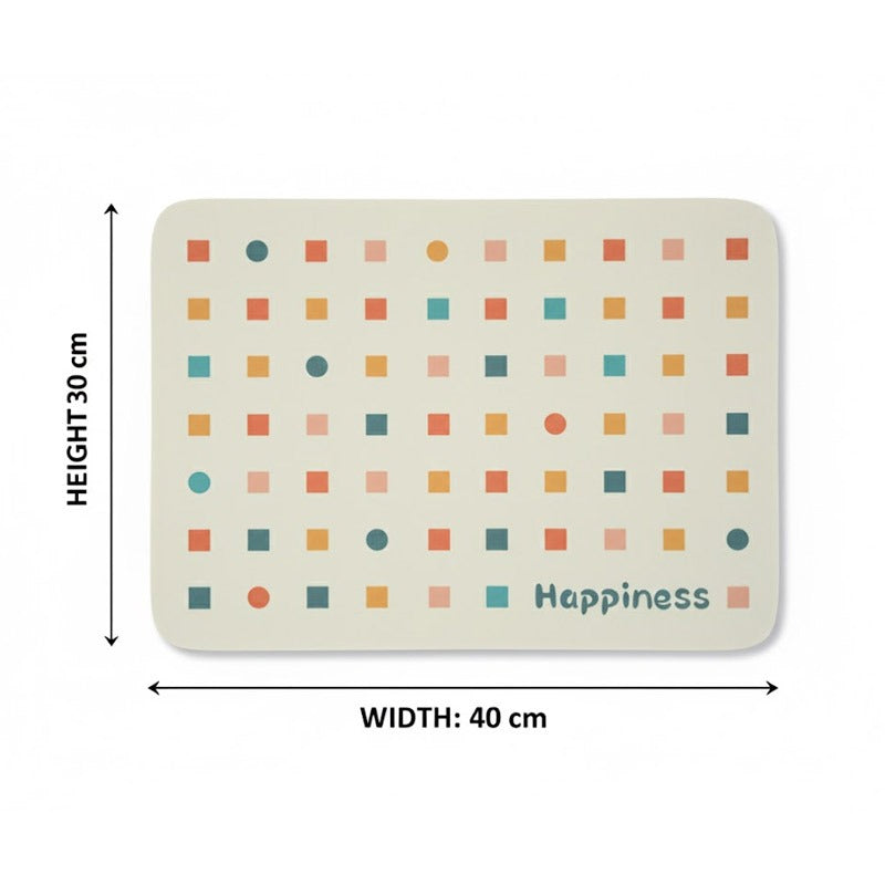Anti-Slip Dish Drying/Dining Table Mat-Geometric Cube Pattern Design