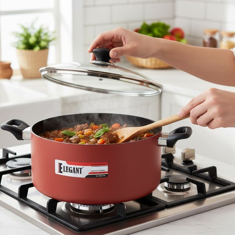 Elegant Servo Non Stick Casserole Pot With Lid