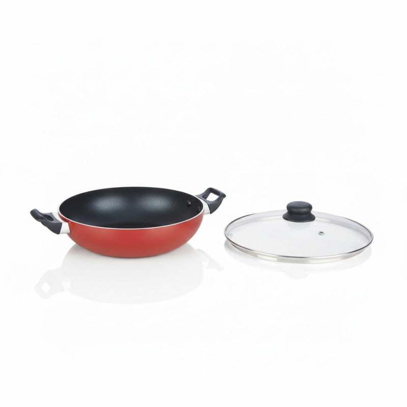 Elegant Prima Wok/Karahi with Glass Lid
