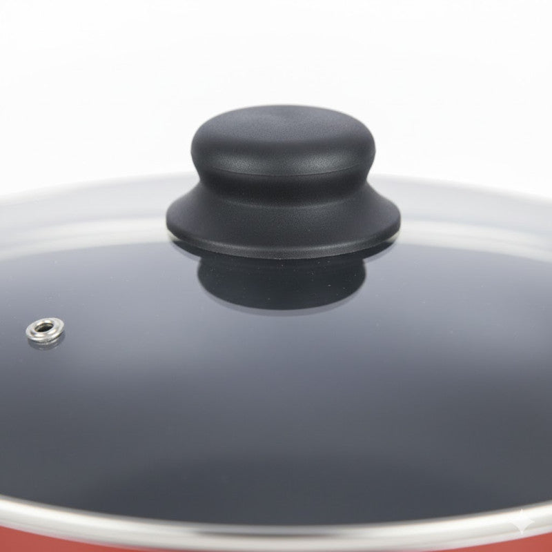 Elegant Prima Wok/Karahi with Glass Lid