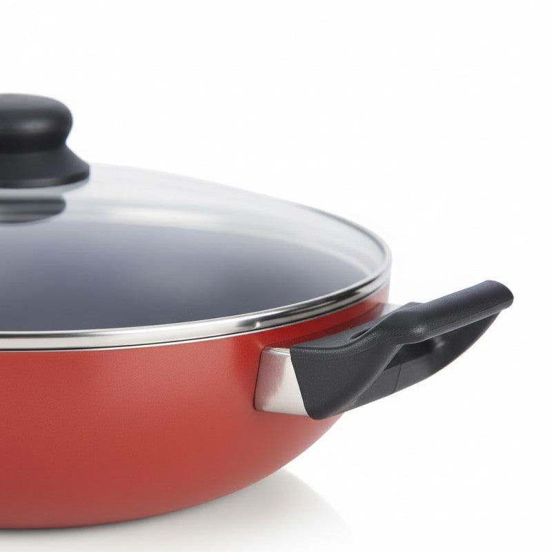 Elegant Prima Wok/Karahi with Glass Lid
