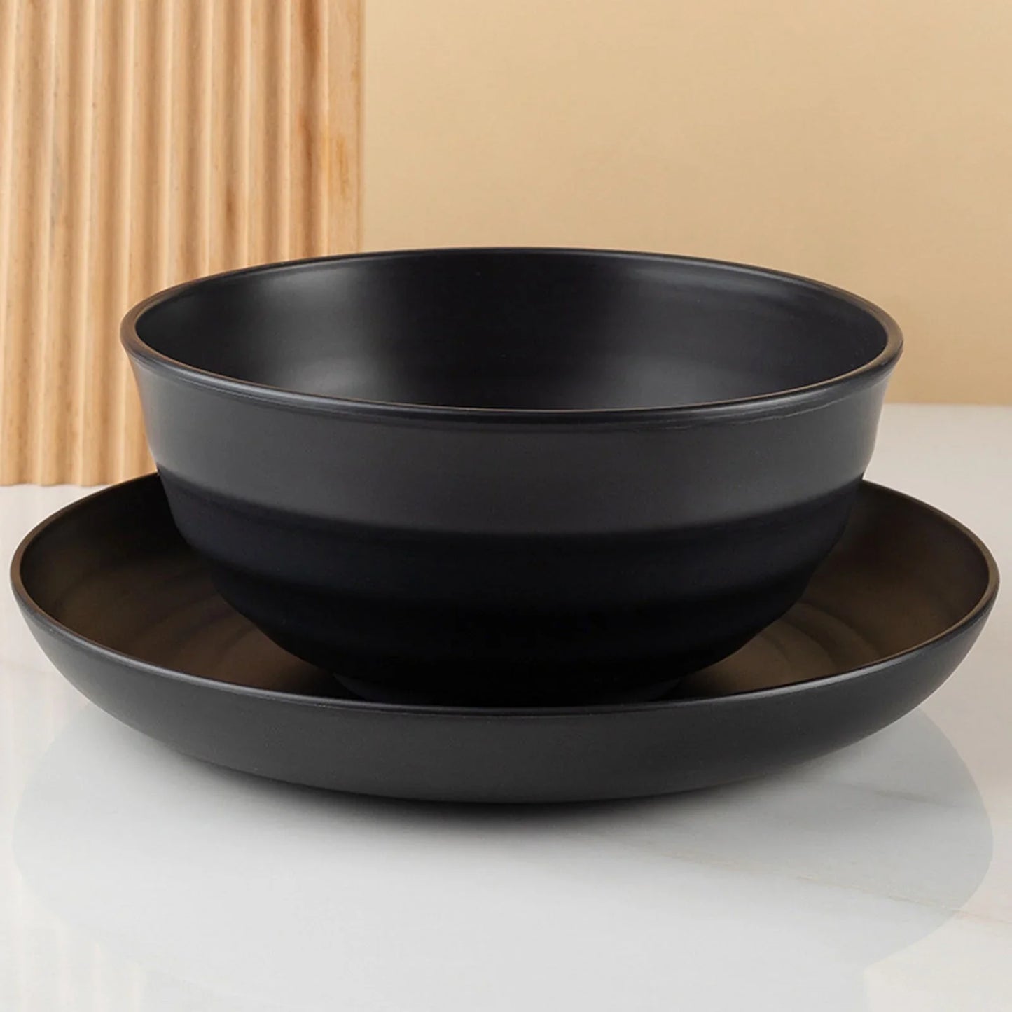 Melamine Spoon, Bowl & Plate Set Durable Lightweight Dining Set