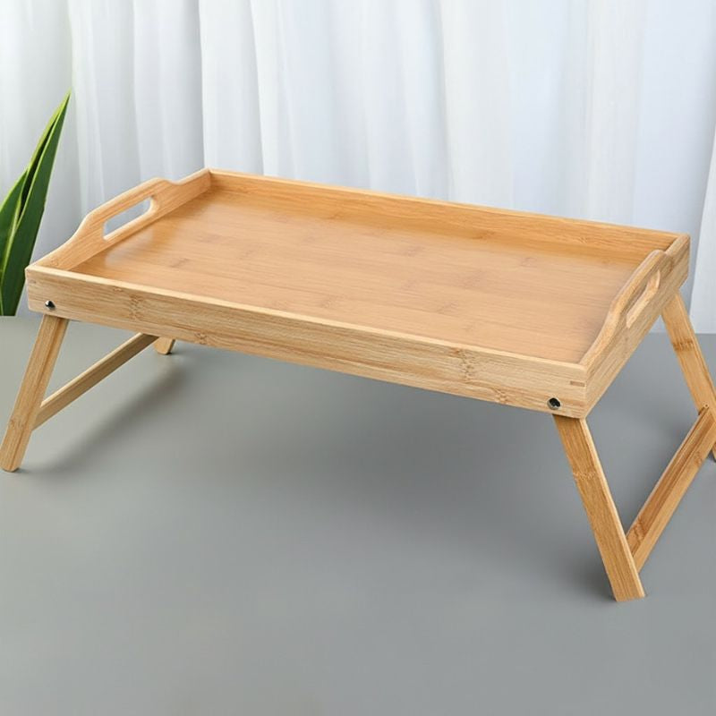 Bamboo Folding Breakfast Table With Folding Legs