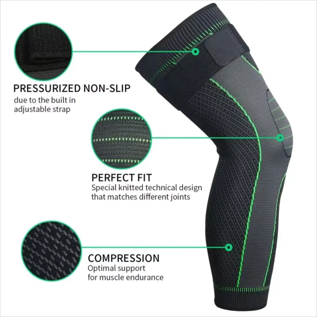 Pre Pressurized Sports Knee Pad Adjustable Support for Running, Basketball & Gym