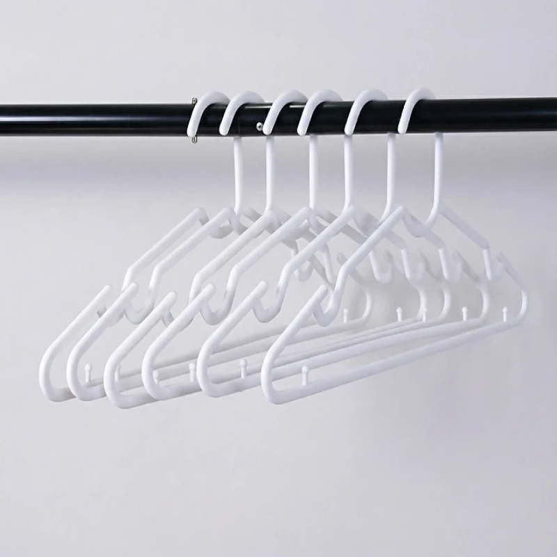 6pcs Plastic Clothes Hangers Space Saving Wardrobe Organizers