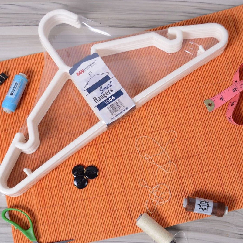 6pcs Plastic Clothes Hangers Space Saving Wardrobe Organizers