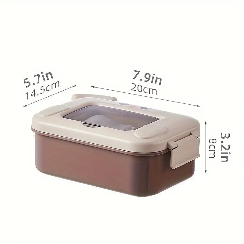 Dual Tier Stainless Steel Kids Rectangle Bento Lunch Box