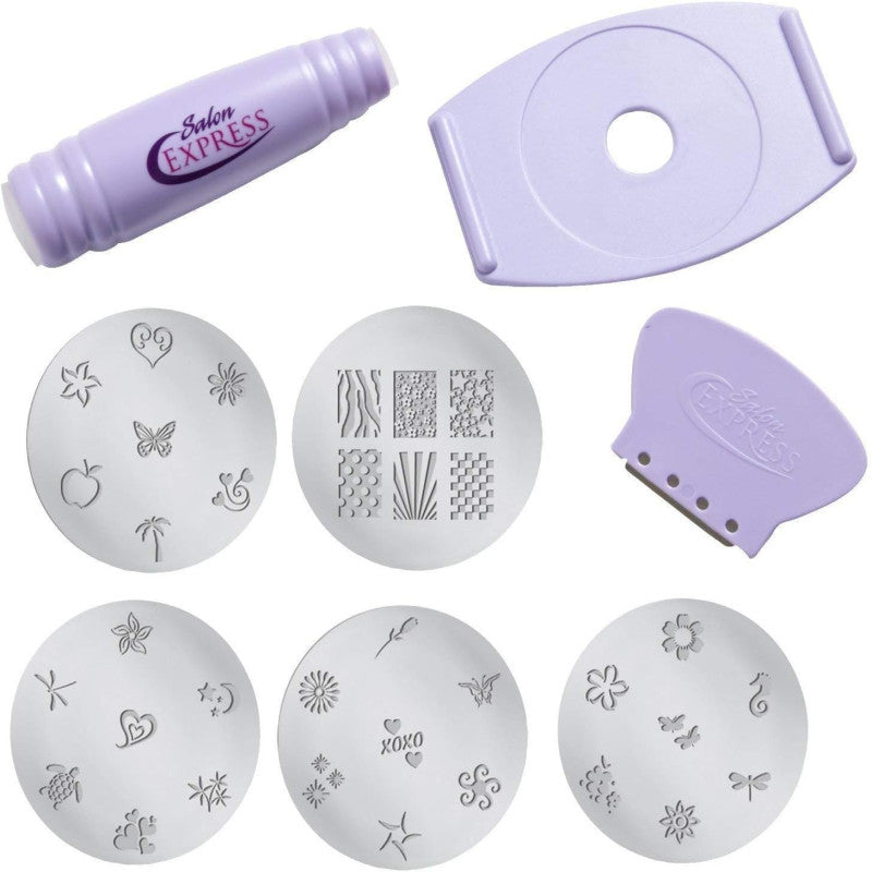 Salon Express Nail Stamping Kit Easy Nail Art Design Set