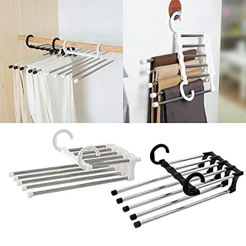 Adjustable Trousers Pants Hanger Organizer Space Saving Closet Rack