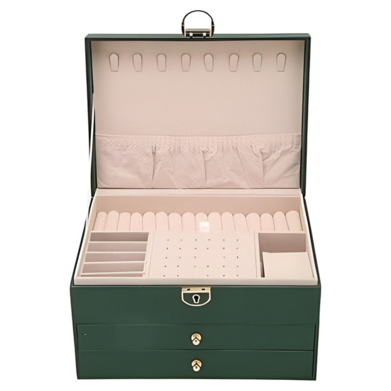 3 Tier Lockable Jewellery Box Secure Jewelry Organizer