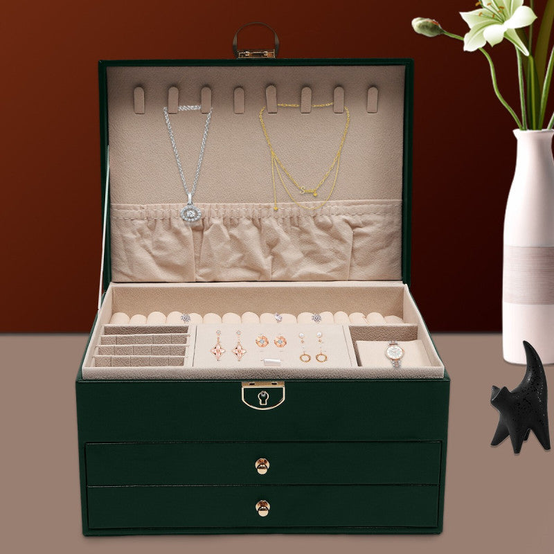3 Tier Lockable Jewellery Box Secure Jewelry Organizer