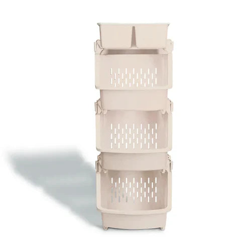 Three Tier Kitchen Rack with Storage Boxes Space Saving Organizer