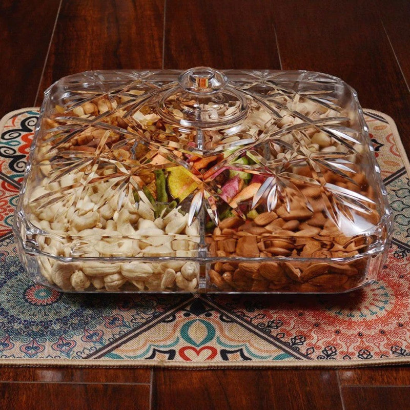 Dry Fruit Acrylic Tray with Lid