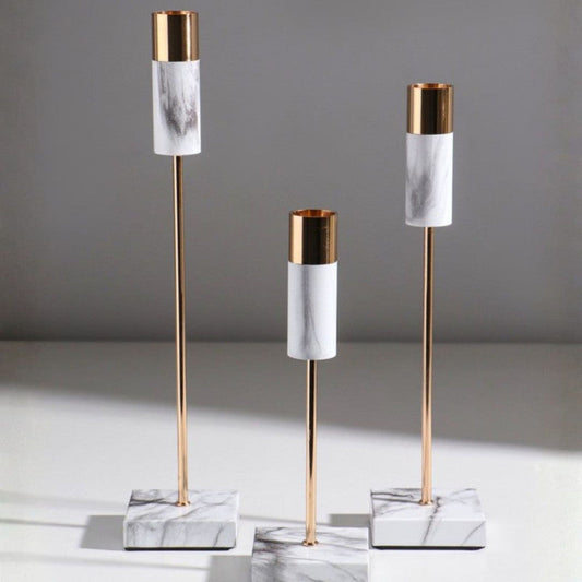 3 PCS Marble Shade Design Candle Holder