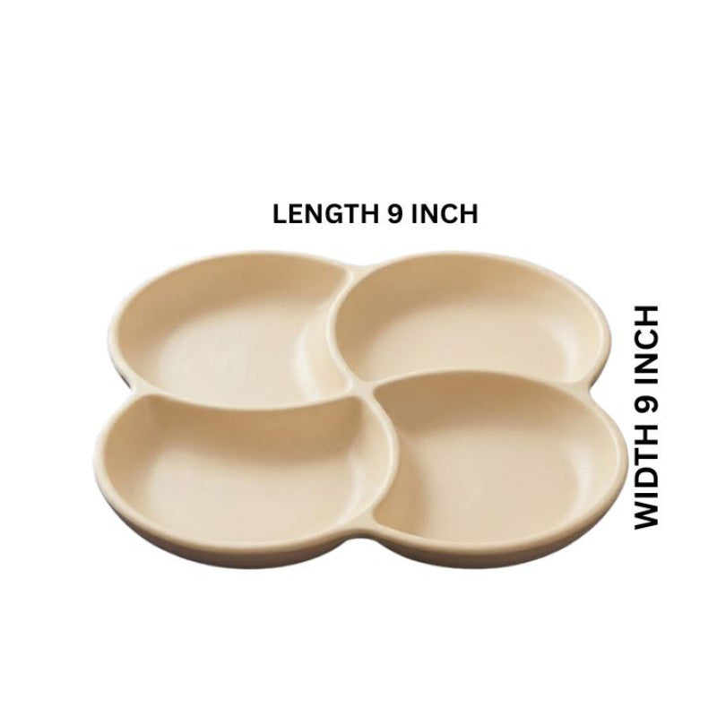 4 Section Melamine Cream Serving Platter