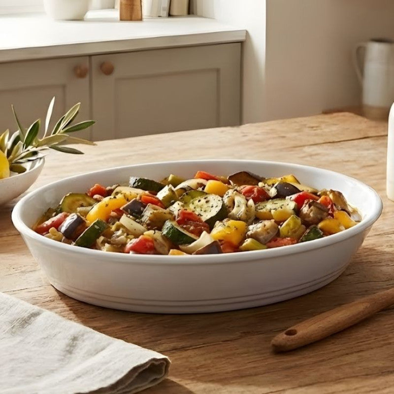 Borcam Melamine White Dish One Piece for Serving