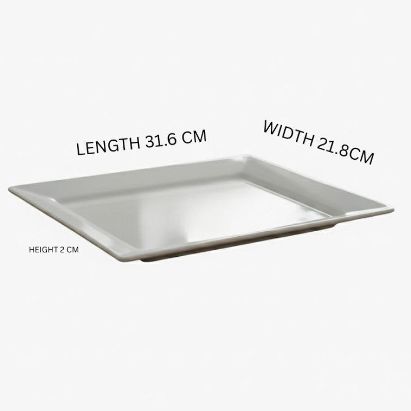 Melamine White Platter Medium One Piece for Serving
