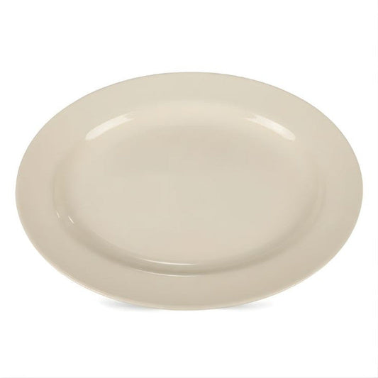 Melamine 10 Inch Small Cream Oval Dish One Piece for Serving Food