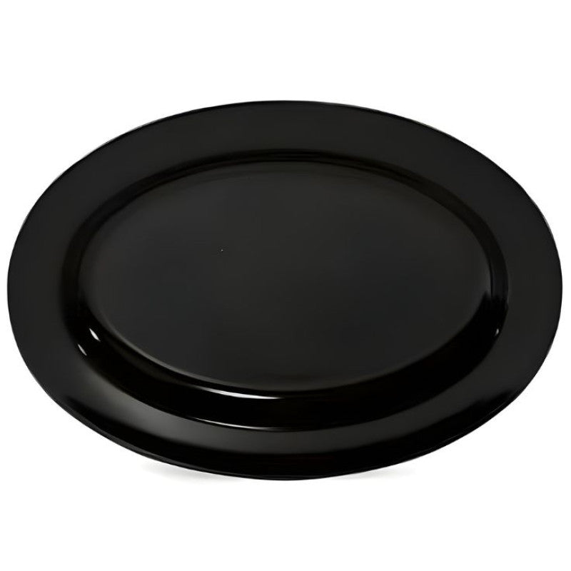 Melamine 12 Inch Black Oval Dish One Piece for Serving Food