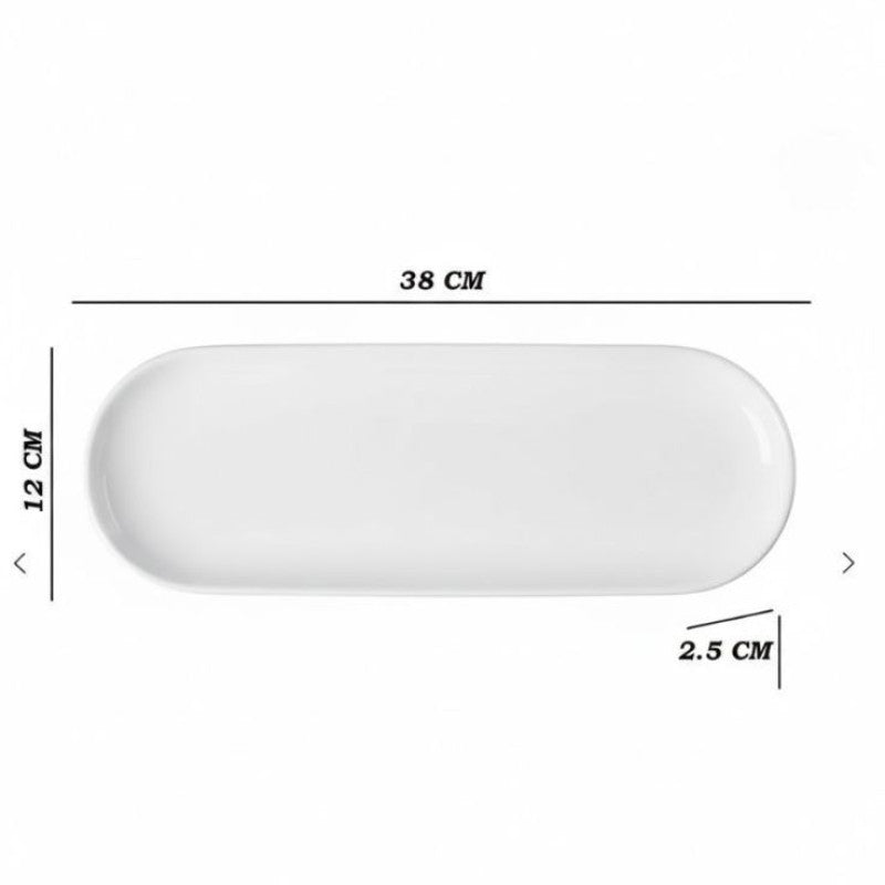Crown Melamine White Platter One Piece for Serving Food