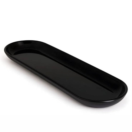 Crown Melamine Black Platter One Piece for Serving Food