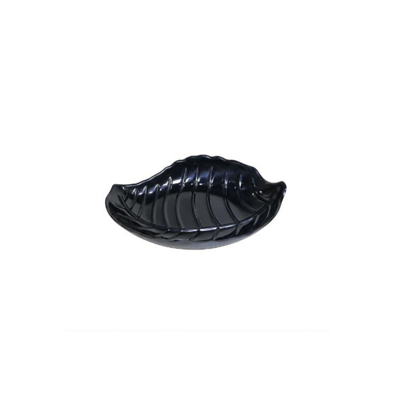 Melamine Black Leaf Small Platter For Serving