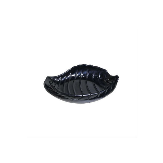 Melamine Black Leaf Small Platter For Serving