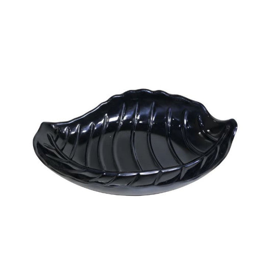 Melamine Black Leaf Medium Platter For Serving
