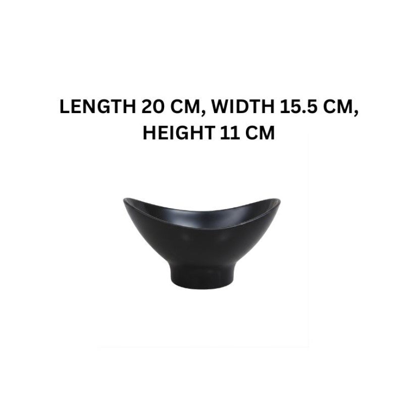 Melamine Lotus Small Serving Black Bowl