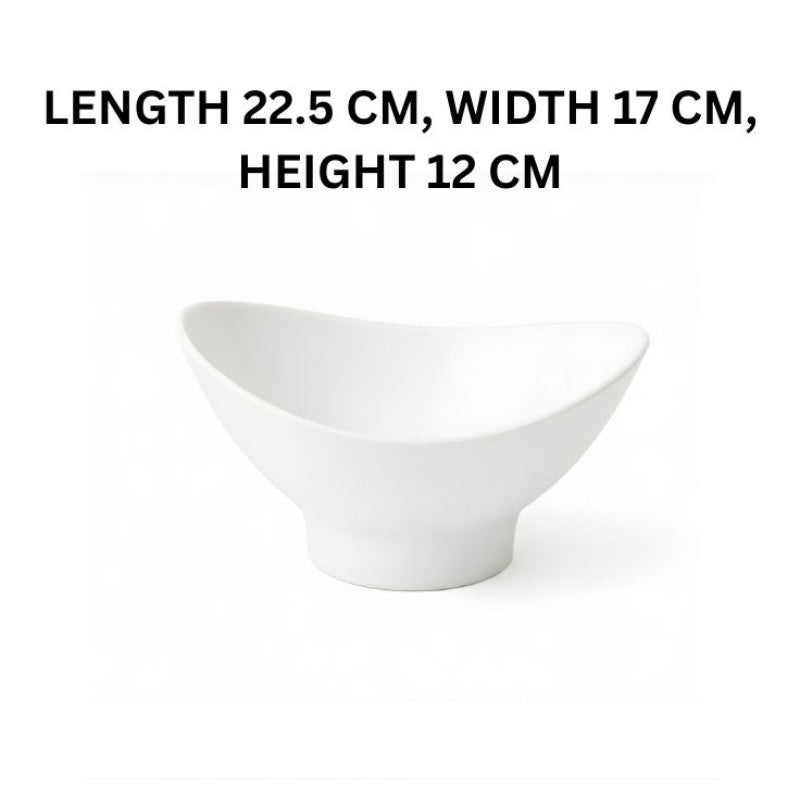 Melamine Lotus Medium Serving White Bowl
