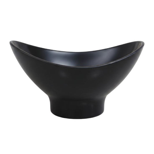 Melamine Lotus Large Serving Black Bowl