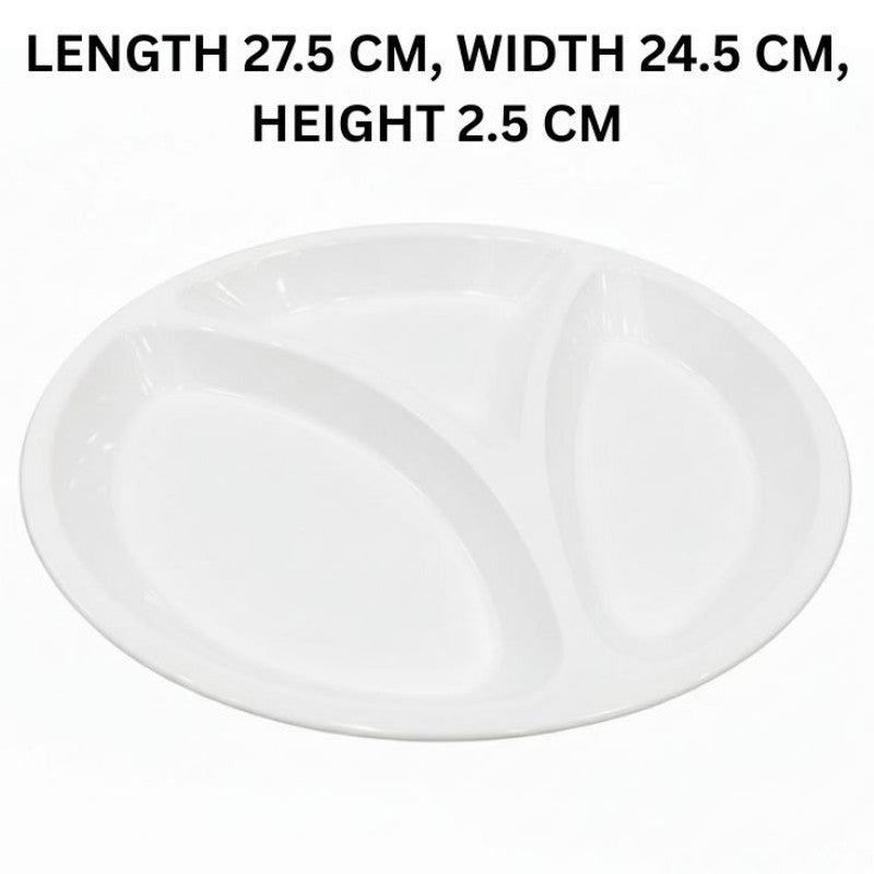 Melamine Euro Divider White Serving Dish