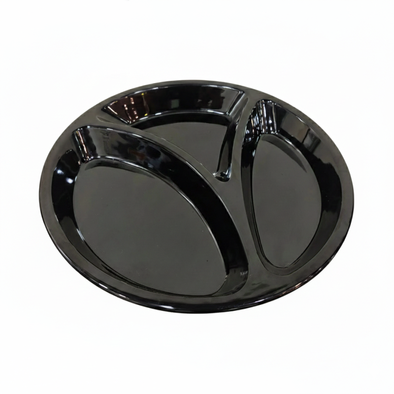 Melamine Euro Divider Black Serving Dish