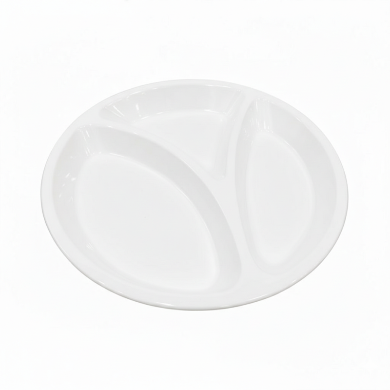 Melamine Euro Divider White Serving Dish With Box