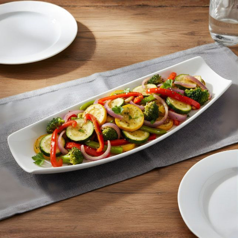 Melamine Medium White Serving Plate