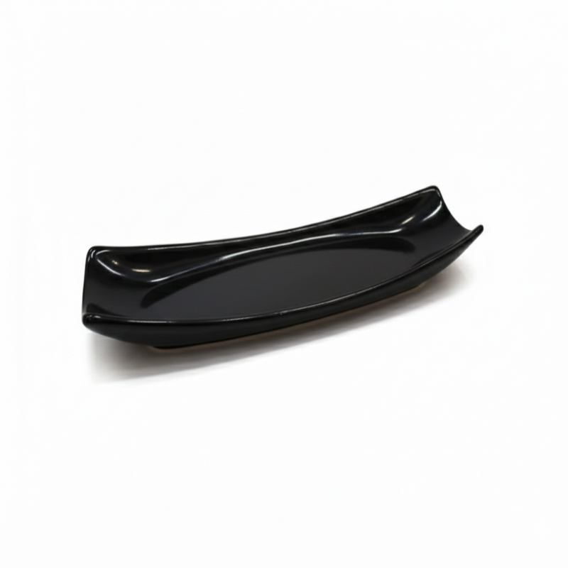 Melamine Medium Black Serving Plate