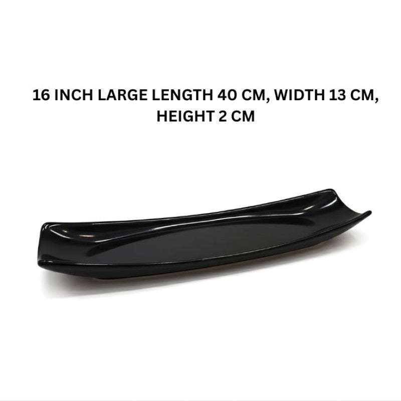 Melamine Large Black Serving Plate